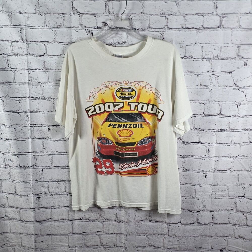 Nascar 2007 Nextel Cup Tour Kevin Harvick Sz Large White T Shirt